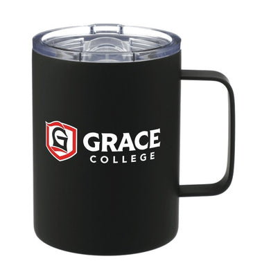 14 oz. Insulated Grace College Camper Mug, Black