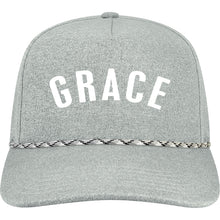 Load image into Gallery viewer, Grace Embroidered Caddy Rope Hat, Heather Gray