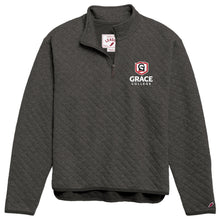 Load image into Gallery viewer, Grace College Embroidered Quilted Quarter Zip, Charcoal