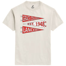 Load image into Gallery viewer, Grace College Lancers Pennant Tee, Cream