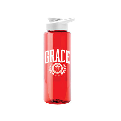 32 oz. Grace College Vintage Style Emblem Water Bottle, Red