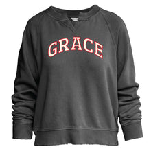 Load image into Gallery viewer, Ladies "Grace" Distressed Midi Crew, Charcoal