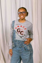 Load image into Gallery viewer, Grace College Patchwork Crew, Heather Gray