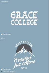 Grace College Created for More Mountaintop Tee, Stone Blue