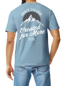 Grace College Created for More Mountaintop Tee, Stone Blue