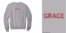 Load image into Gallery viewer, Embroidered Grace Champion Crewneck, Silver Gray