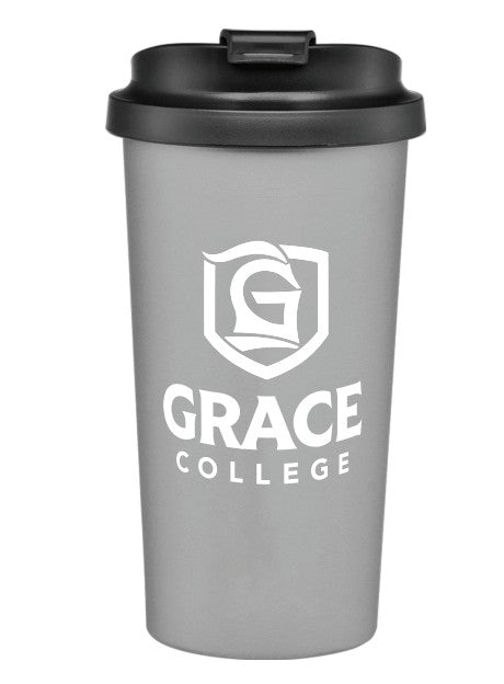 Grace College 16 oz. Stainless Steel Tumbler, Gray