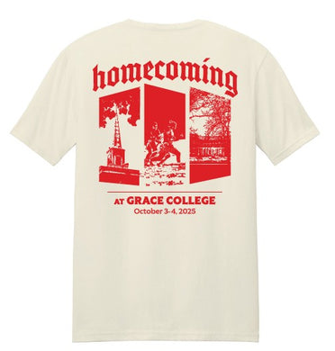 Grace College Homecoming 2025 Tee, Cream