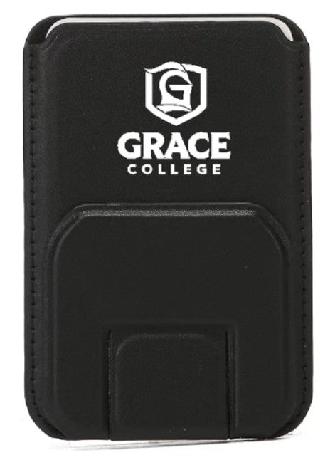 Grace College Magnetic Phone ID holder, Black