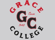 Load image into Gallery viewer, Grace College Patchwork Crew, Heather Gray