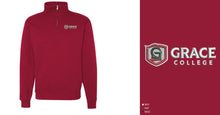 Load image into Gallery viewer, Grace College Embroidered Quarter Zip, Red