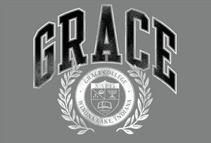 Grace College Vintage Style Emblem Long Sleeve with Hood, Oxford