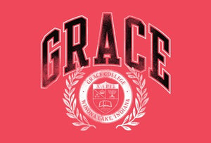 Grace College Vintage Style Emblem Tee, Red