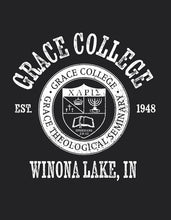 Load image into Gallery viewer, Grace College Winona Lake, IN Est. 1948 Hooded Sweatshirt, Black