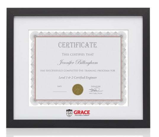 Grace Theological Seminary, Diploma Frame, Black