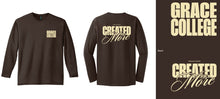 Load image into Gallery viewer, Grace College, Created for More Long Sleeve Tee, Brown