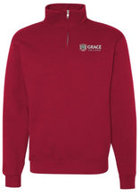 Load image into Gallery viewer, Grace College Embroidered Quarter Zip, Red