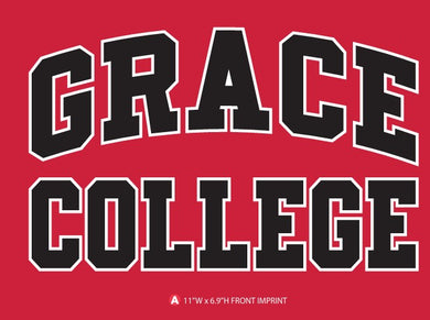 Grace Core Hooded Sweatshirt, Red with Black Lettering