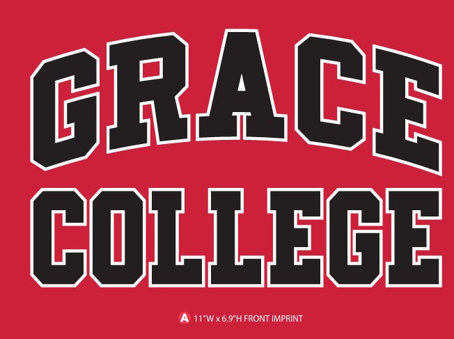 Grace Core Hooded Sweatshirt, Red with Black Lettering