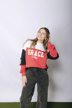 Load image into Gallery viewer, Grace College Color Block Crewneck Featuring 1948