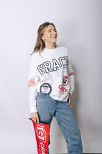 Load image into Gallery viewer, Grace College Multi Graphic Crew, White