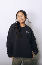 Load image into Gallery viewer, Ladies Grace College Ribbed Crewneck, Black