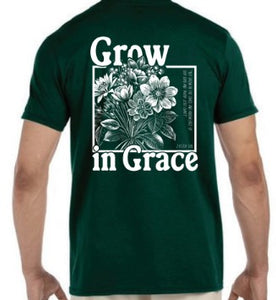 Grow in Grace Tee, Forest Green