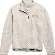 Load image into Gallery viewer, Grace College Embroidered Quilted Quarter Zip, Cream