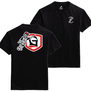 Name Drop, Sir Red Lancer Soccer Tee, Black