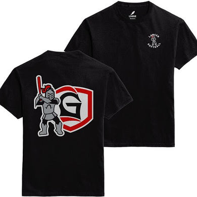 Name Drop, Sir Red Lancer Softball Tee, Black