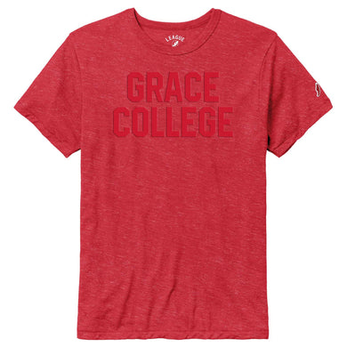 Grace College Embossed Tee, Red