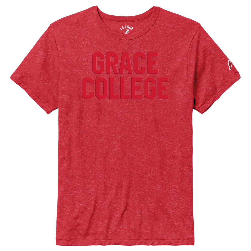 Grace College Embossed Tee, Red