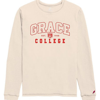Grace College Est. 1948 Waffle Knit Long Sleeve, Cream