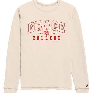 Grace College Est. 1948 Waffle Knit Long Sleeve, Cream