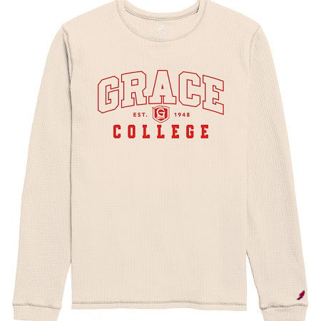 Grace College Est. 1948 Waffle Knit Long Sleeve, Cream