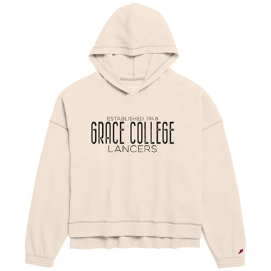 Ladies Grace College Lancers Est. 1948 Waffle Knit Hood, Cream