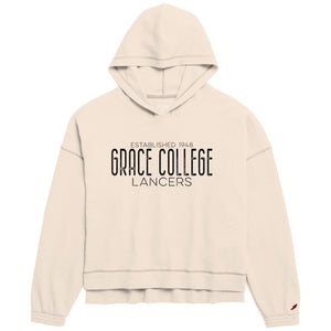 Ladies Grace College Lancers Est. 1948 Waffle Knit Hood, Cream