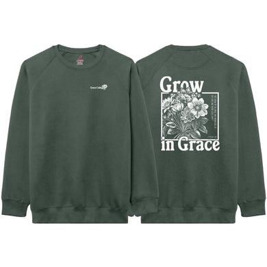 Grow in Grace Crewneck, Forest Green