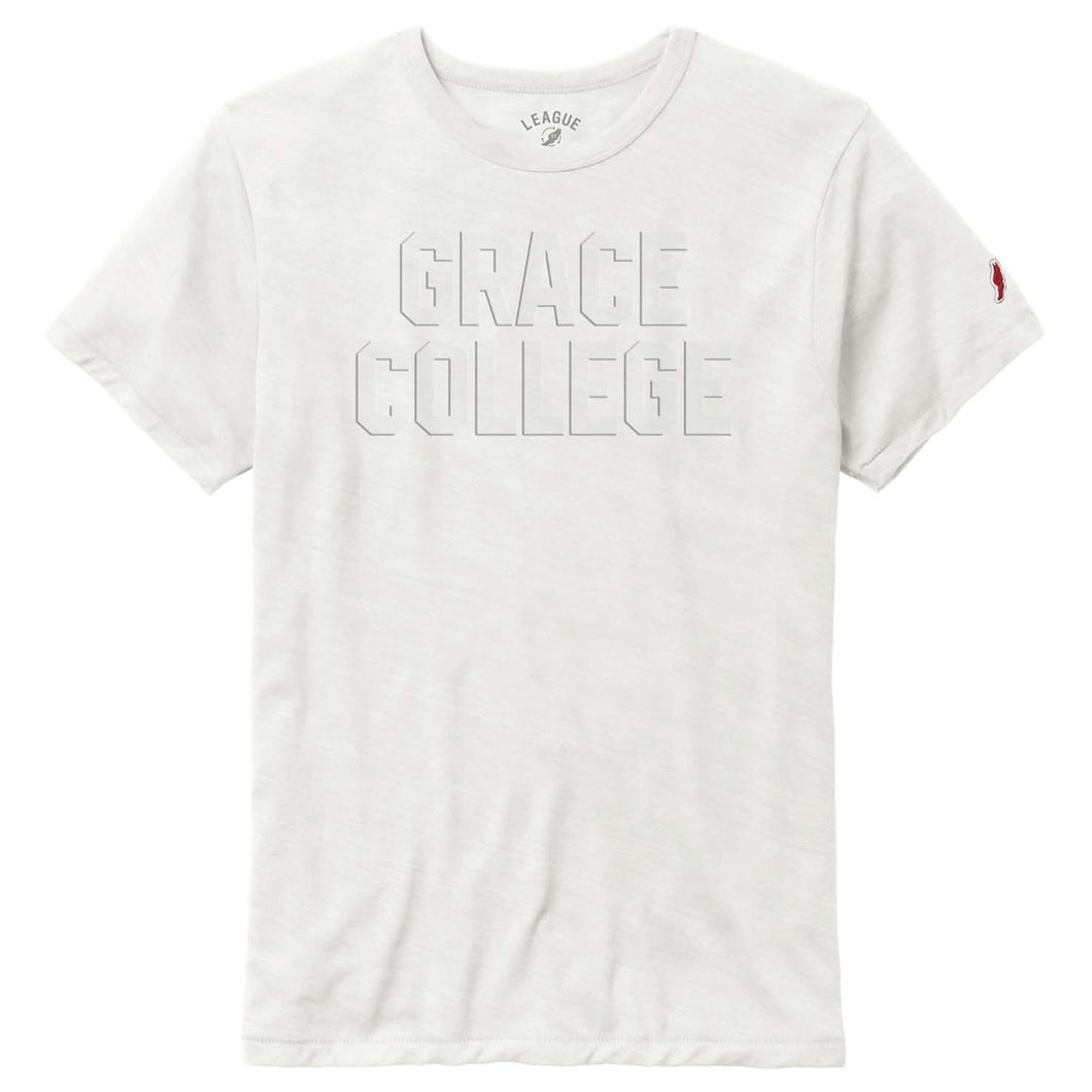 Grace College Embossed Tee, Cream