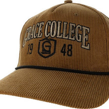 Load image into Gallery viewer, Grace College Corduroy Roadie Cap, Khaki