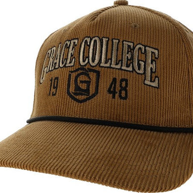Grace College Corduroy Roadie Cap, Khaki