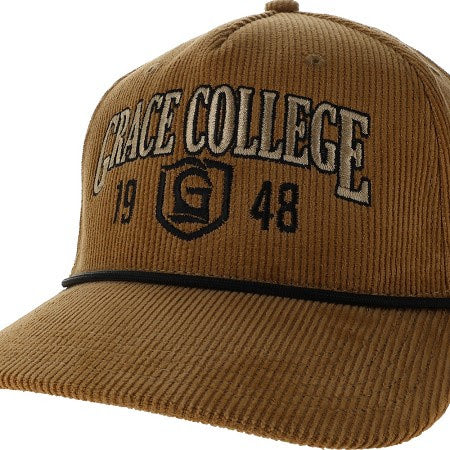 Grace College Corduroy Roadie Cap, Khaki