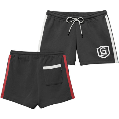 Grace Striped Sweat Shorts, Black