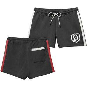 Grace Striped Sweat Shorts, Black