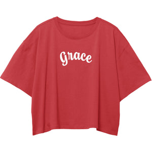 Ladies, "Grace" Midi Top, Red