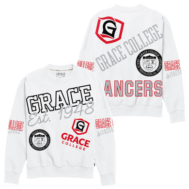 Grace College Multi Graphic Crew, White