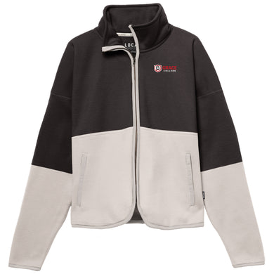 Grace College Fleece Full Zip, Black & Ivory