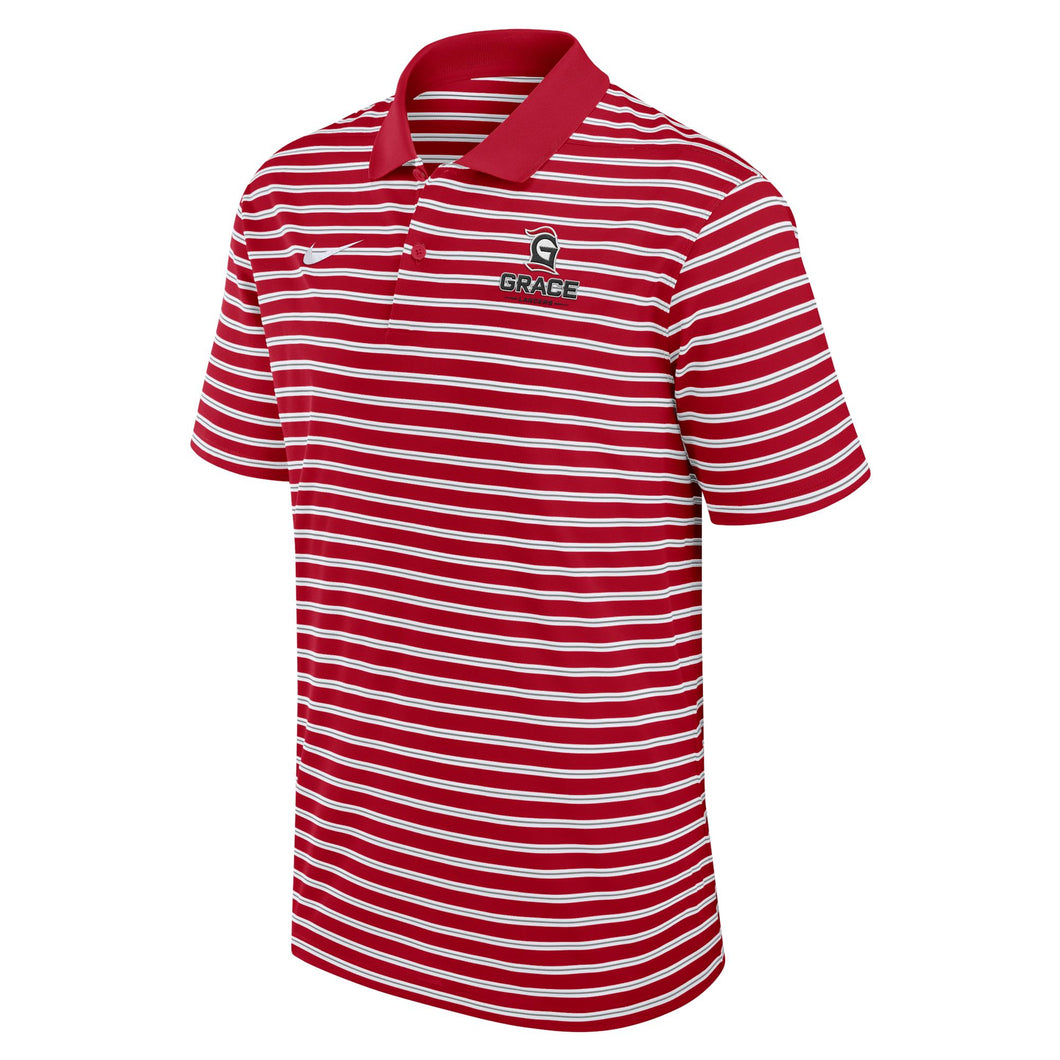 Grace Lancers Nike Victory Stripe Polo, University Red