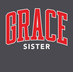 Name Drop, Grace Sister Tee, Charcoal