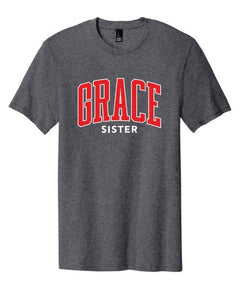 Name Drop, Grace Sister Tee, Charcoal
